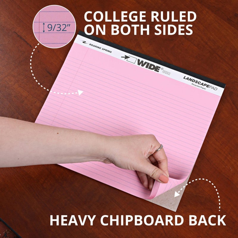 Roaring Spring دفتر رسم واسع من رورينغ سبرينغ، 74535، 40 ورقة، 11" × 9.5"، عبوة من 3 - Image 5